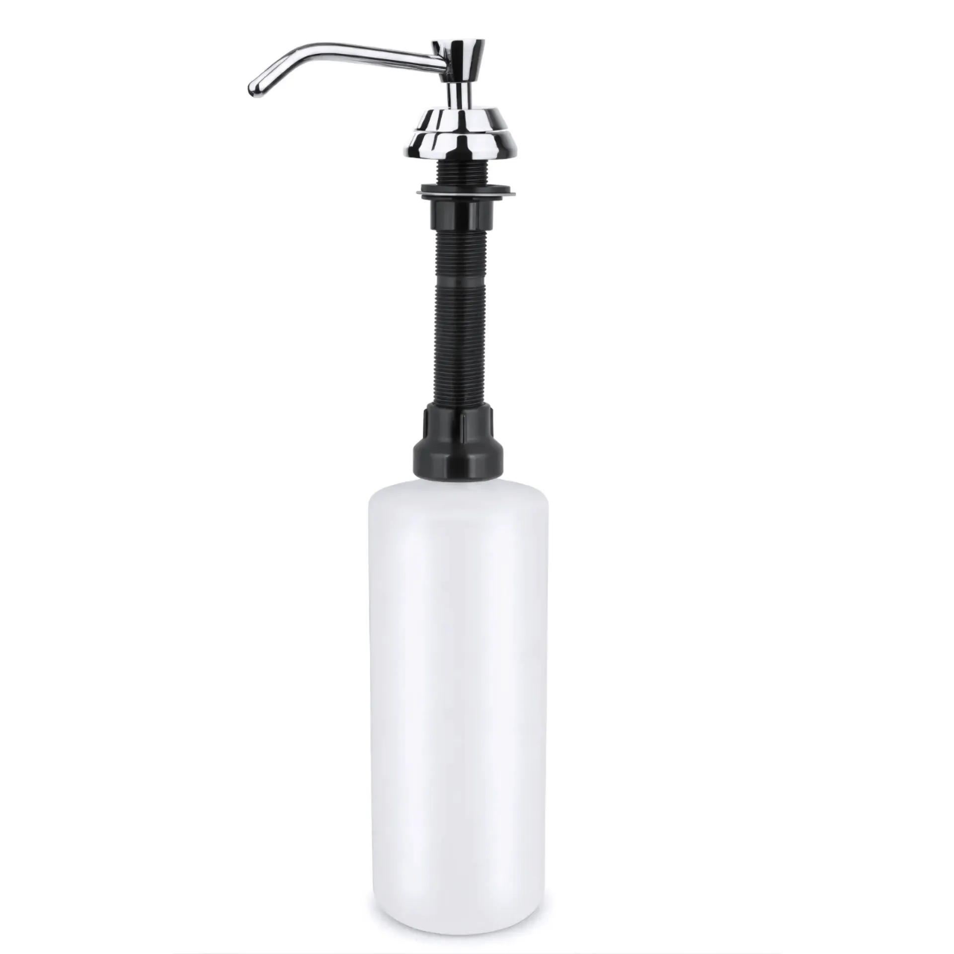 Dosificador de gel en Latón cromado y plástico 1000 ml pulsador rellenable