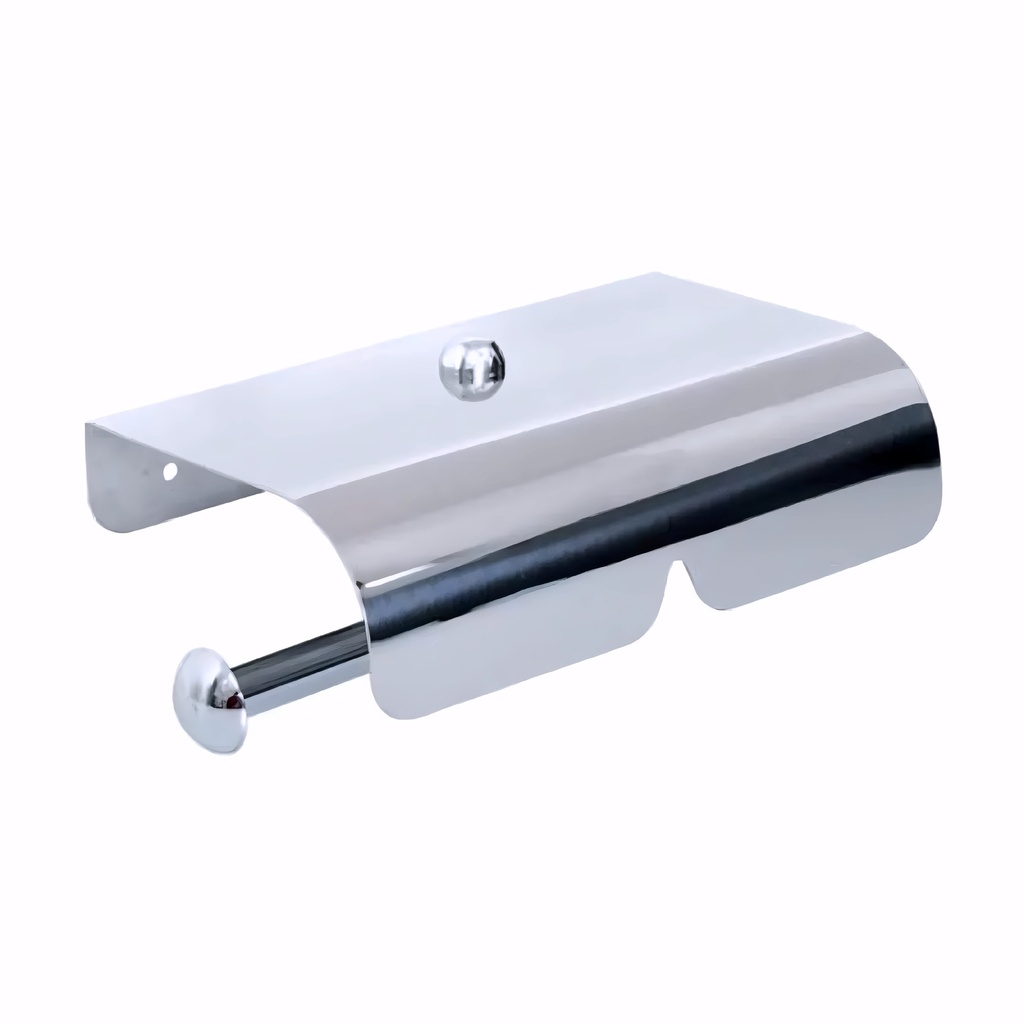 [0100011] Portarrollo higiénico doméstico en Acero Inox/Pulido serie Máxima doble con tapa