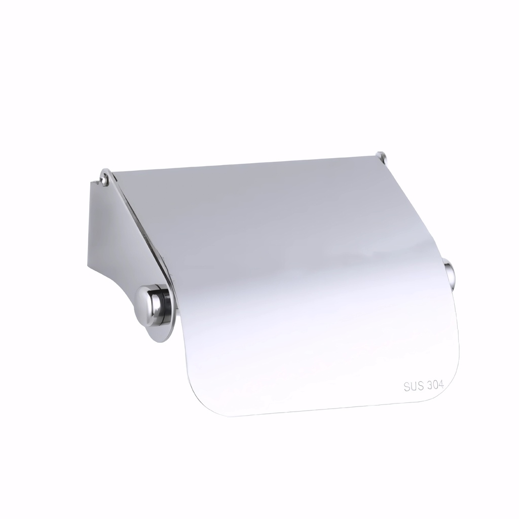 Portarrollo higiénico doméstico en Acero Inox/Pulido serie GCM con tapa sin base