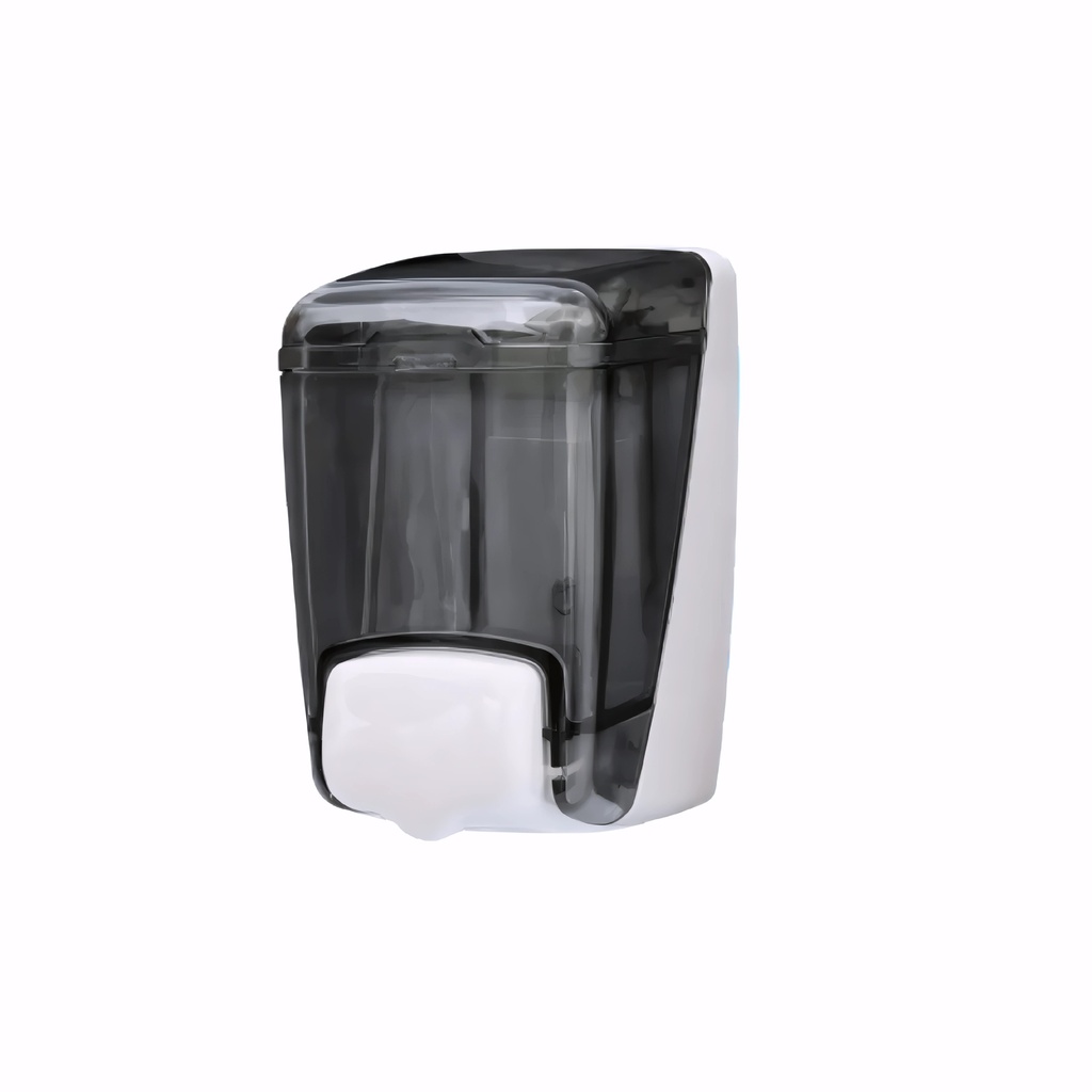 [1604114] Dosificador de gel en Plástico / Blanco y fumé 400 ml pulsador rellenable