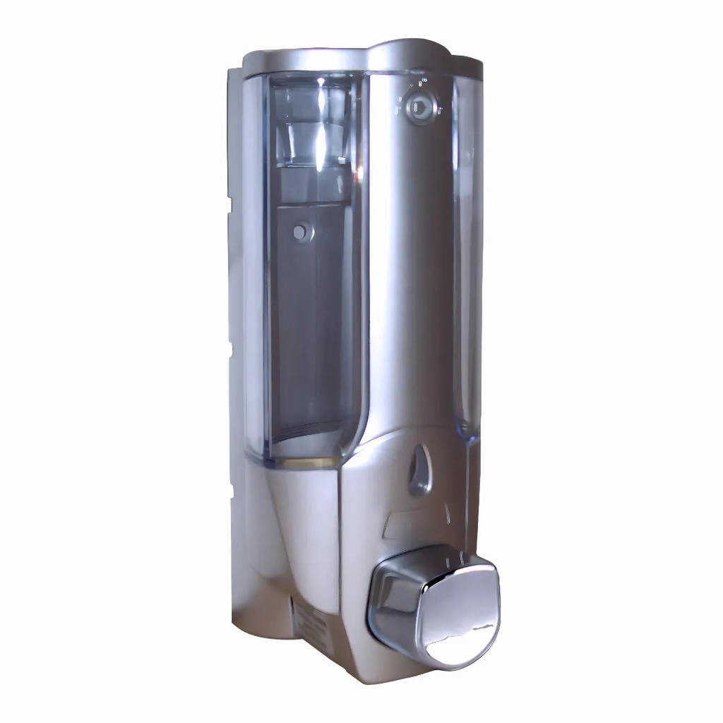 [1621100] Dosificador de gel en Plástico / Transparente y satinado 400 ml pulsador rellenable