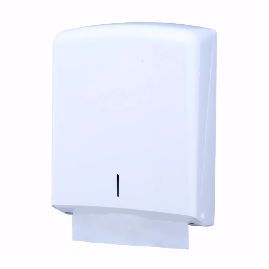 Dispensador papel de manos Toallas engarzadas en Plástico / Blanco