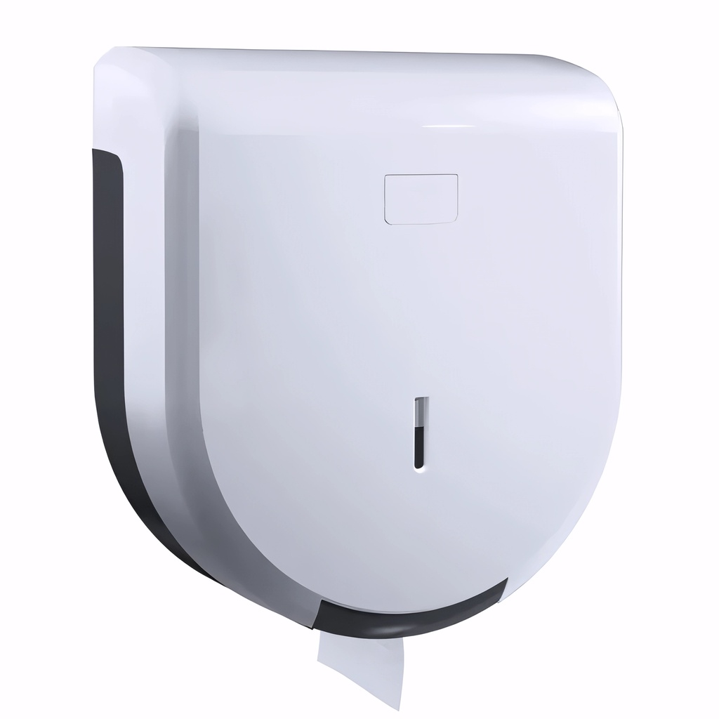 [1800080] Dispensador papel higiénico Industrial en Plástico / Blanco y Gris Ø rollo 245 mm
