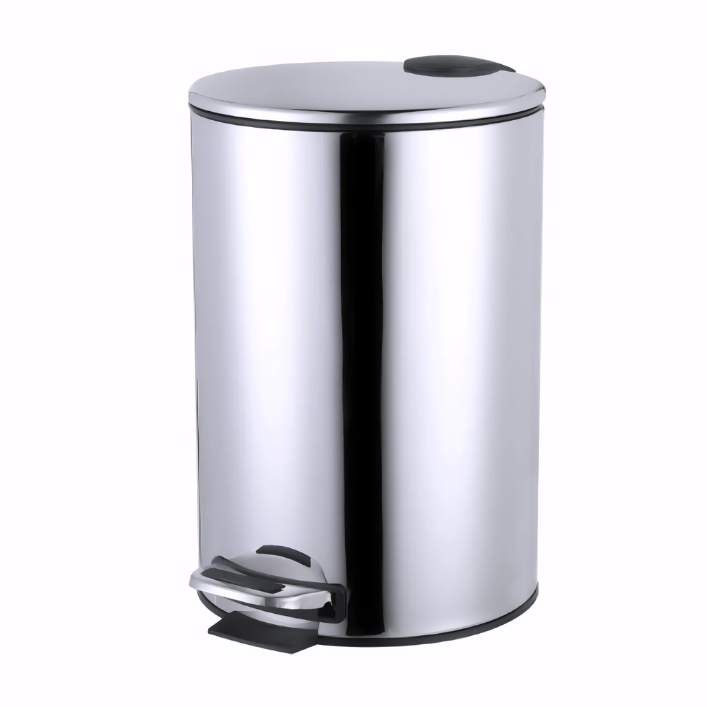 [4000041] Papelera con pedal en Chapa de acero pulido 12 L tapa con caída lenta Return