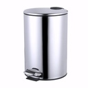 Papelera con pedal en Chapa de acero pulido 20 L tapa con caída lenta Return