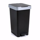 Papelera con pedal en Plástico negro 25 L Ecore