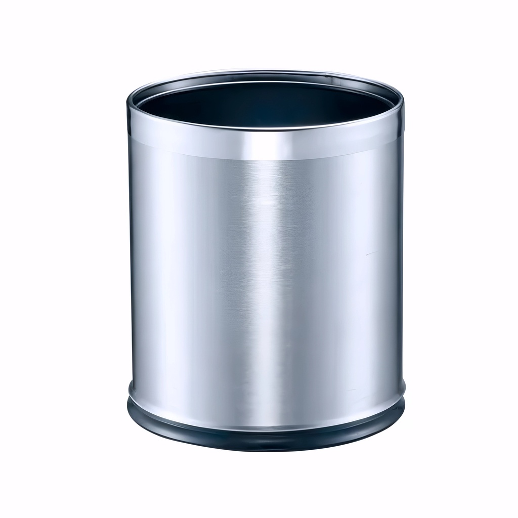 Papelera en Acero inoxidable brillo 15 L con aro plateado