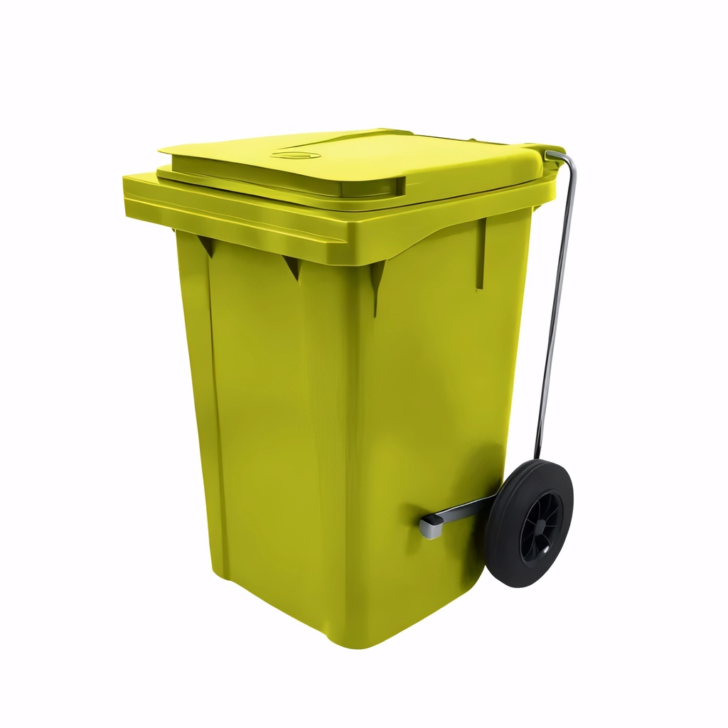 Contenedor de 60 L con pedal en Polietileno amarillo