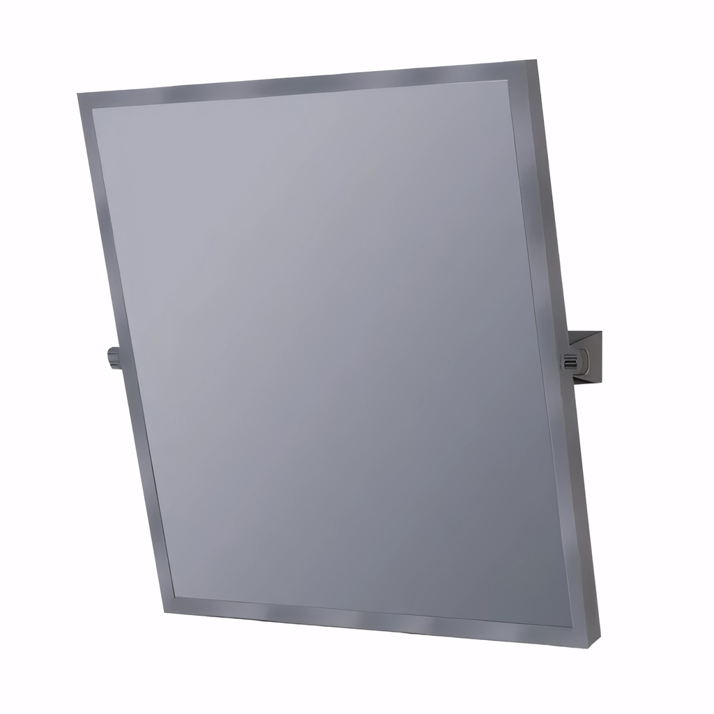 Espejo reclinable y regulable con marco en acero inoxidable 50x70 cm